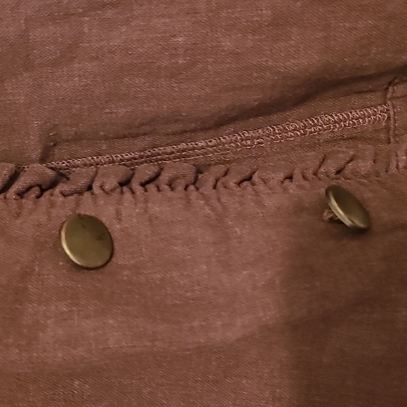 Maurices dark brown ruffled & button accent, rolled cuff, open jacket Sz  M - Picture 5 of 8